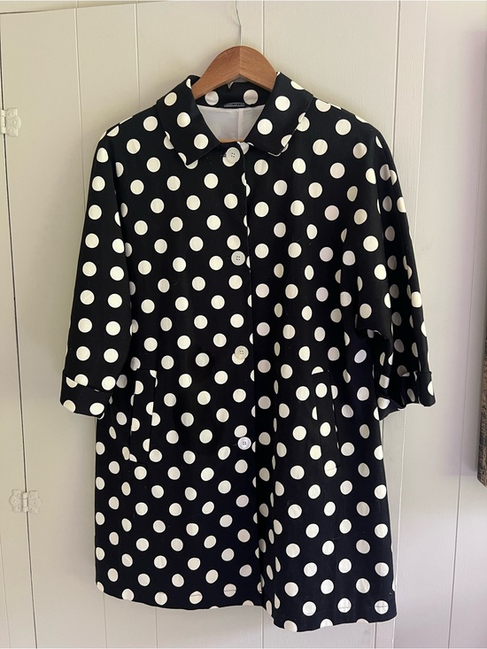 Marimekko Jackets & Blazers - Marimekko Black with Cream Polka Dot Short Coat. Size 6 (38)